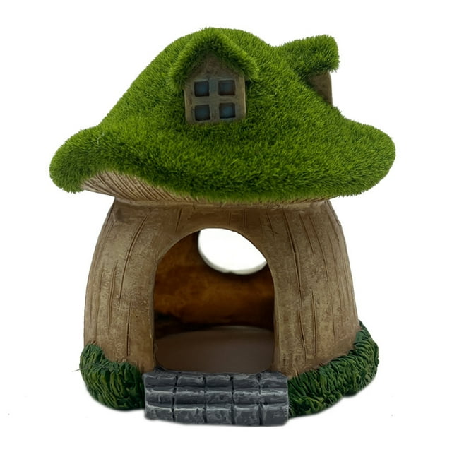 Moss Mushroom La Casa Pequeña Rium Hongos para Sala Estar Goldfish (con Ventanas) Aqua