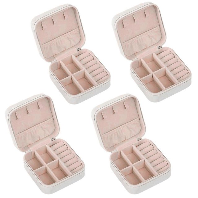 Mini Jewelry Box PU Leather Portable Travel Jewelry Storage Box Ring Earring Necklace Storage