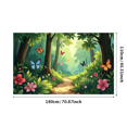 thumbnail image 3 of Lush Forest Themed Banner with Butterflies and Flowers Background Party Decorations Photography Props Backdrop for Garden Parties Outdoor Celebrations Family Gatherings and Event Decor, 3 of 8