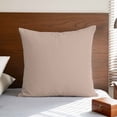 thumbnail image 4 of Brown Pillow Covers 16x16 Inch, Farmhouse Solid Brown Color Modern Art Linen Pillowcase with Invisible Zipper, Decorative Throw Pillow Covers Cushion Case for Couch Sofa Bed Living Room, 4 of 9