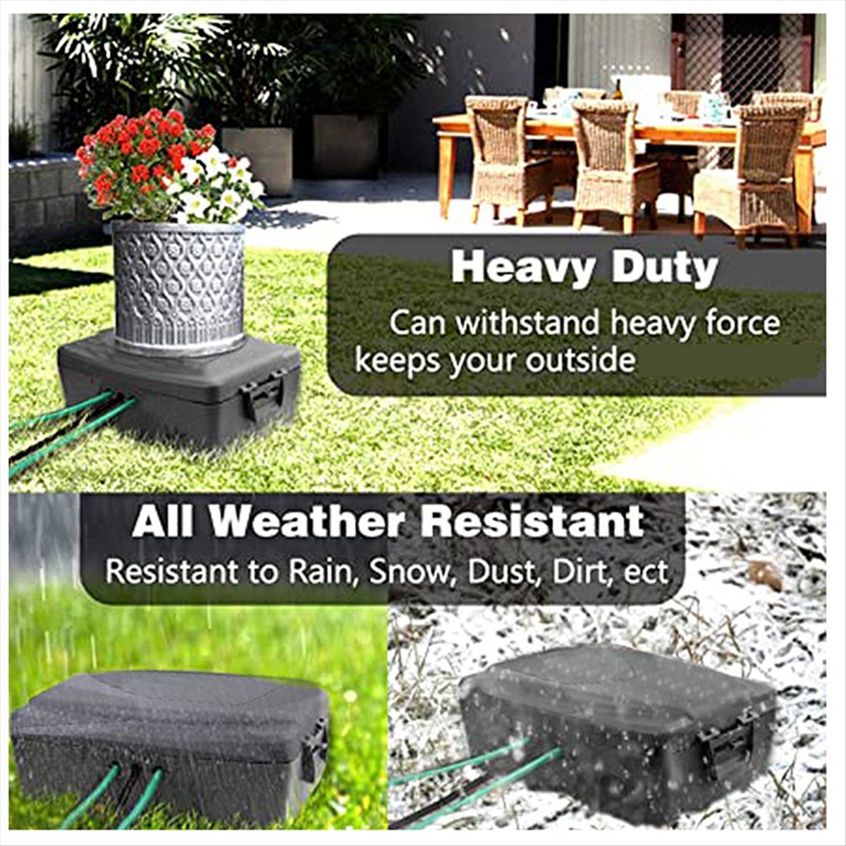 Outdoor Electrical Box Large Outdoor Extension Cord Cover Waterproof Weatherproof Connection Box for Outside Power Cord