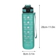 thumbnail image 3 of Botella de agua motivacional con marcas de tiempo Botella para beber de fitness con diseño a prueba de fugas de 1 litro con pajita, bebida deportiva portátil (verde), 3 of 5