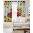 thumbnail image 2 of Yellow Sunflowers Blackout Curtains for Bedroom Living Room Darkening Curtains 84 Inch Length 2 Panels Set Spring Red Car Vintage Farmhouse Window Curtain Window Treatment Grommet Drapes 52"x84", 2 of 9