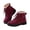 Red, variant on Women's Combat Boots Faux Suede Fleece Lined Lace Up Lug Sole Non Slip Snow Boots Winter Ankle Booties