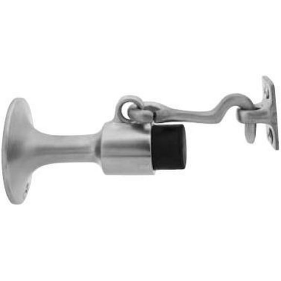 Ives WS445 Cast Brass or Aluminum Wall Door Stop with Manual Hold-Open Hook 5 3/, Polished Brass