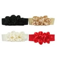 thumbnail image 4 of Miyuadkai Belt Women's Chiffon Flower Decorative Belt Elastic Wild Belt Buckle Belt Accessory Beige, 4 of 9