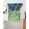 thumbnail image 2 of Orange Navy Blue Coral Sheer Waterfall Valance Curtains for Window, Summer Beach Coastal Ocean Starfish Rod Pocket Sheer Topper Swag Curtains for Living Room, Kitchen 38.5"W x 47.2"L, 1 Panel, 2 of 7