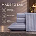 thumbnail image 2 of Jessy Home 4-Piece Satin Stripe Sheet Set, Silky Soft 100% Polyester Bedding, 14-Inch Deep Pocket, Twin, Purple Gray, 2 of 9