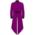 thumbnail image 4 of Ecqkame Men's Jackets Gothic Steampunk Tailcoat Coat Retro Medieval Stand Collar Long Sleeve Outfit B-Purple M on Clearance, 4 of 4