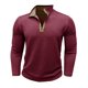thumbnail image 4 of Blusa y camisa de manga larga con cuello alto para hombre, informal, de color liso, con cremallera, de poliéster, 4 of 6