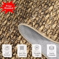 thumbnail image 3 of Garvee 9'x12' Contemporary Braided Print Area Rug Low Pile Stain-Resistant Soft Foldable Accent Rug for Dining Room Home Office, Brown, 3 of 8