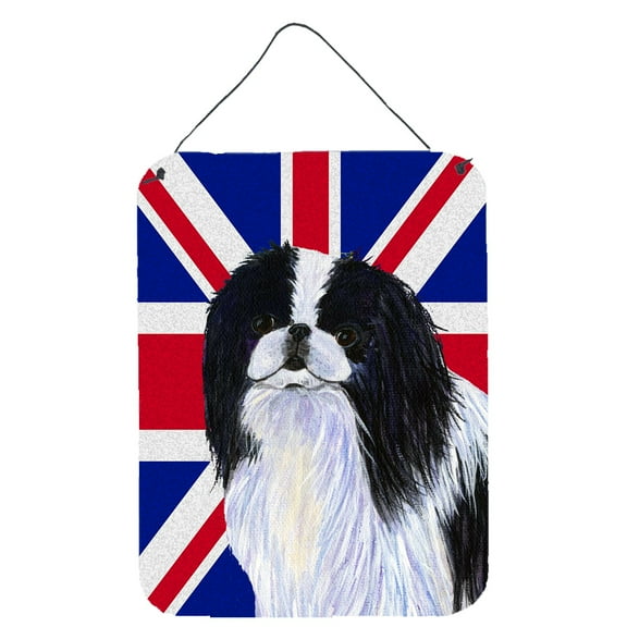 Japanese Chin with English Union Jack British Flag Wall or Door Hanging Prints
