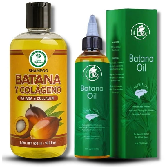 Batana Oil Shampoo with Collagen, Rosemary & Aloe Vera – 16.9 fl oz – Salt-Free, Paraben-Free – For Dry & Thinning Hair –   4 oz Batana Oil – Moisturizing & Strengthening Value Combo – Men & Women