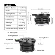 SUNWAYFOTO LB-68 68mm Leveling Base Head for Tripod 22lbs/10kgs Load Capacity