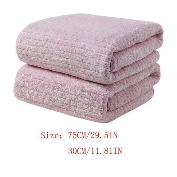 Extra Large Beach Towel, 1Pc Velvet Strip Patterned Bath Towel 75x30cm, Super Absorbent Dry Hair Towel for Adult, Home, Travel & Extra Large Bath Towels