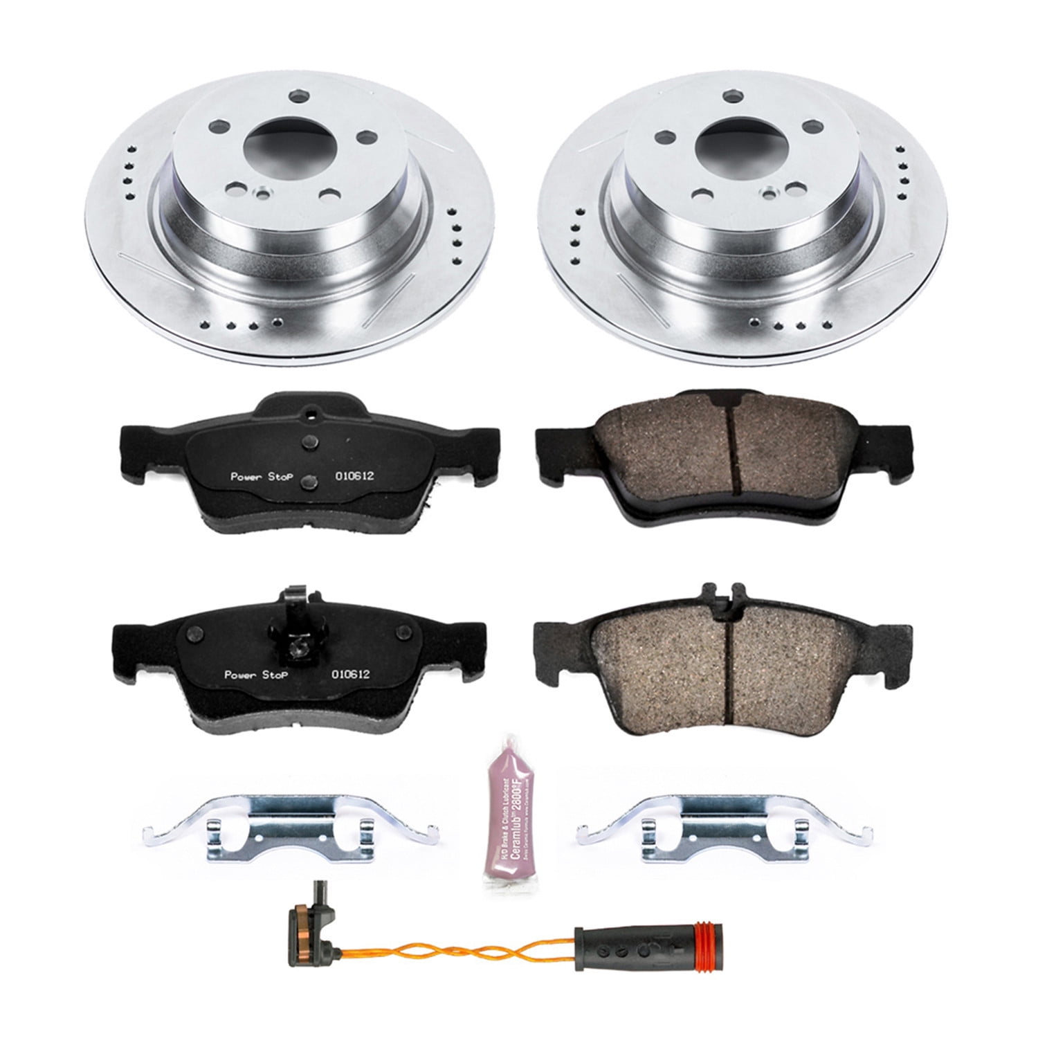 PowerStop Rear Z23 Evolution Sport Carbon-Fiber Ceramic Brake Pad and Drilled & Slotted Rotor Kit Fits: MERCEDES-BENZ Select Models K5320