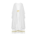 thumbnail image 3 of Aislor Robe en Tulle Sans Manches Patchwork Fluide pour Filles Anciennes Rome Égyptienne Grecque Toga Robe de Princesse Blanche 10, 3 of 6