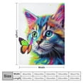 thumbnail image 4 of HENGT Cat Blanket for Girls Women Colorful Cat with Butterfly Throw Blanket Ultra Soft Cozy Cute Kitten Stuff Blanket for Kids ​Cat Lover Animal Gifts, 4 of 6