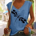 thumbnail image 2 of Birdeem T-Shirt Sans Manches à Col en V Imprimé Mode Décontractée pour Femmes, 2 of 5