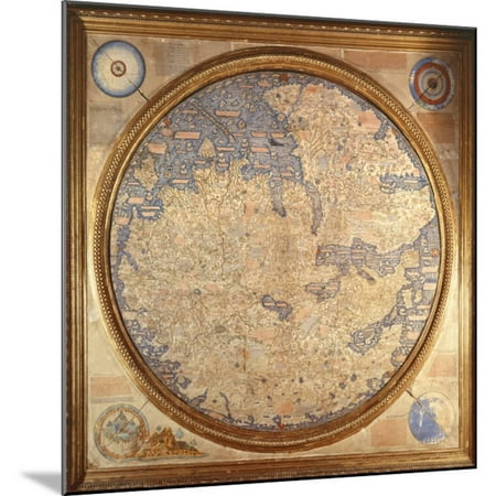 - The Mappa Mundi of Fra Mauro, a Camaldolese Monk from the Monastery of San Michele in Murano, 1459 Wood Mounted Print Wall Art
