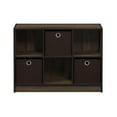 thumbnail image 3 of Furinno Basic 6 Cube Storage Organizer Bookcase Storage with Bins, Brown, 3 of 6