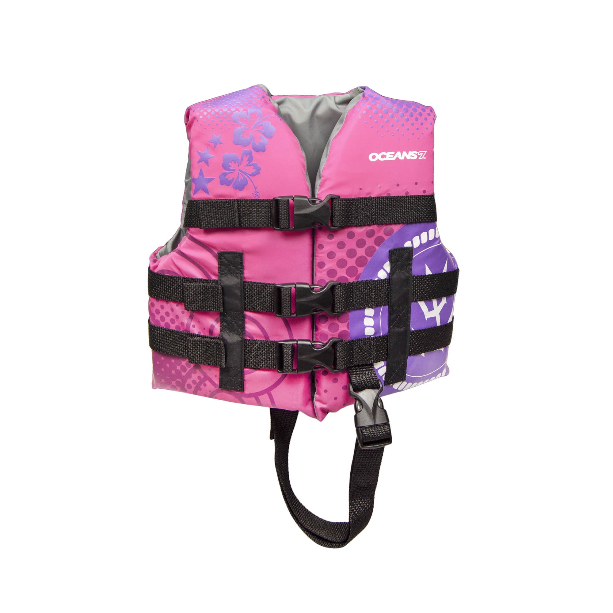 Oceans 7 USCGA 3 Buckle Youth Life Vest, Oxford Child, Raspberry by AQUA LEISURE IND.