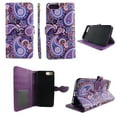 thumbnail image 1 of Purple Paisley Wallet Folio Case for Iphone 7 7s Plus Fashion Flip PU Leather Cover Card Cash Slots & Stand, 1 of 2