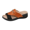 thumbnail image 2 of Wowcloth Women's Fashion Slides – Comfortable Slip-On Open-Toe Round Toe Design with Buckle Accent and Platform Wedge Heel for Spring Summer Casual Footwear,Plus Size, 2 of 9