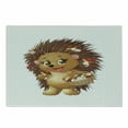 thumbnail image 1 of Hedgehog Cutting Board, Hedgehog Holding Mushroom with a Basket of Autumn Foods Animal Fun Cartoon, Decorative Tempered Glass Cutting and Serving Board, Small Size, Pale Caramel Brown, by Ambesonne, 1 of 1