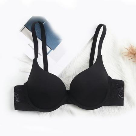 LLYWEY T-Shirt Bras for Women Clearance Plus Size Bras Women Wireless Ladies One Shoulder Bra Style-1216 Women s Plus Multiway Bra Feature Adult Female T-Shirt Sports Bras Black 36B