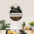 thumbnail image 2 of Family & Family Gather Here Front Door Sign Funny Wreaths Hanging Wooden Plaque Decoration Round Rustic Wood Farmhouse Porch Decor for Home Front Door Decor, 11 x 11 Inch, 2 of 5