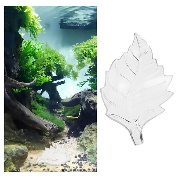 LABSERRON Fish Tank Accessory 1Pack Acrylic Shrimp Feeder Bowl Transparent Leaf Shape