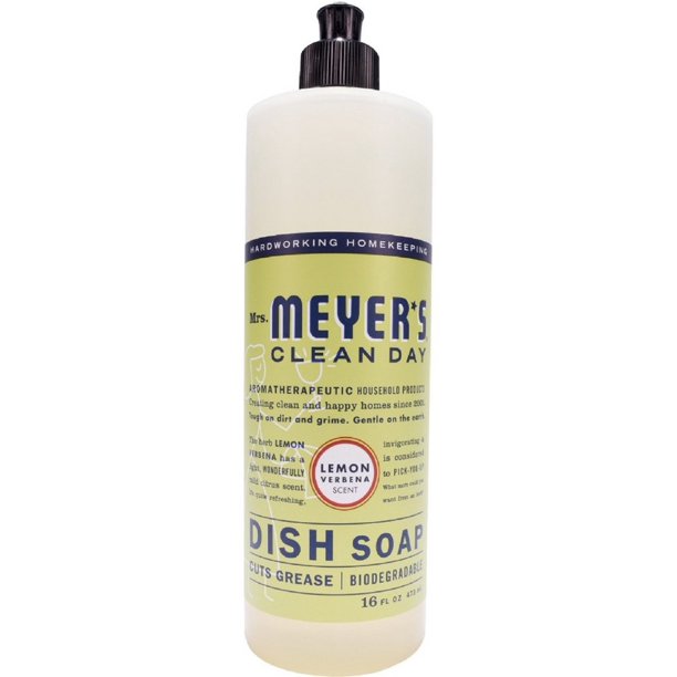 Mrs Meyers Clean Day Dish Soap, Lemon Verbena 16 oz (Pack of 3)