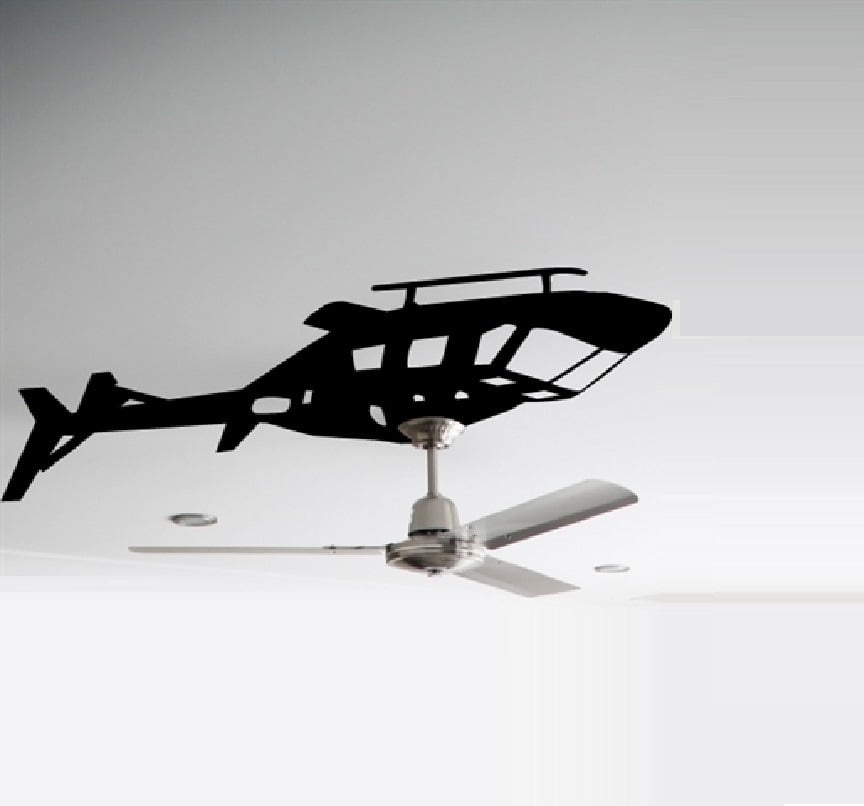 Helicopter Ceiling Fan Decal Fan or Light Accent WALL DECAL, 18" x