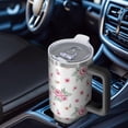 thumbnail image 6 of 40oz Pioneer Flower Floral Print Pattern Insulated Tumbler with Handle, BPA-Free Leak Proof Lid and Straws, Double Wall Vacuum, Hot 12h/Cold 34h, 6 of 6