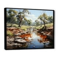 thumbnail image 2 of Designart "African River Captured In Watercolor" Landscape Forest River Floater Framed Canvas Prints, 2 of 5
