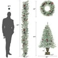 thumbnail image 2 of Pre-lit Xmas Tree Artificial Christmas 4-Piece Set,Christmas Tree Garland Wreath 4FT Xmas Trees,LED 340 Lights,Garland & Christmas Rattan, 960 Branch Tips,for Festive Christmas Decor,Home,Retro White, 2 of 9