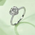 thumbnail image 3 of 1 Carat Diamond Heart Shape Cut Moissanite Engagement Ring In 18K White Gold Plating Over Silver(D Color, VVS1 Clarity), 3 of 5