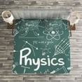 thumbnail image 3 of Ambesonne Science Quilted Bedspread Set 3 Pcs, Physics and Math, King Size, Army Green White, 3 of 3