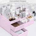thumbnail image 1 of Box PP Makeup Organizer Case Table Storage cosmetic organizer Container with Drawers Jewelry Cosmetic Case, Medium, Pink, 1 of 8