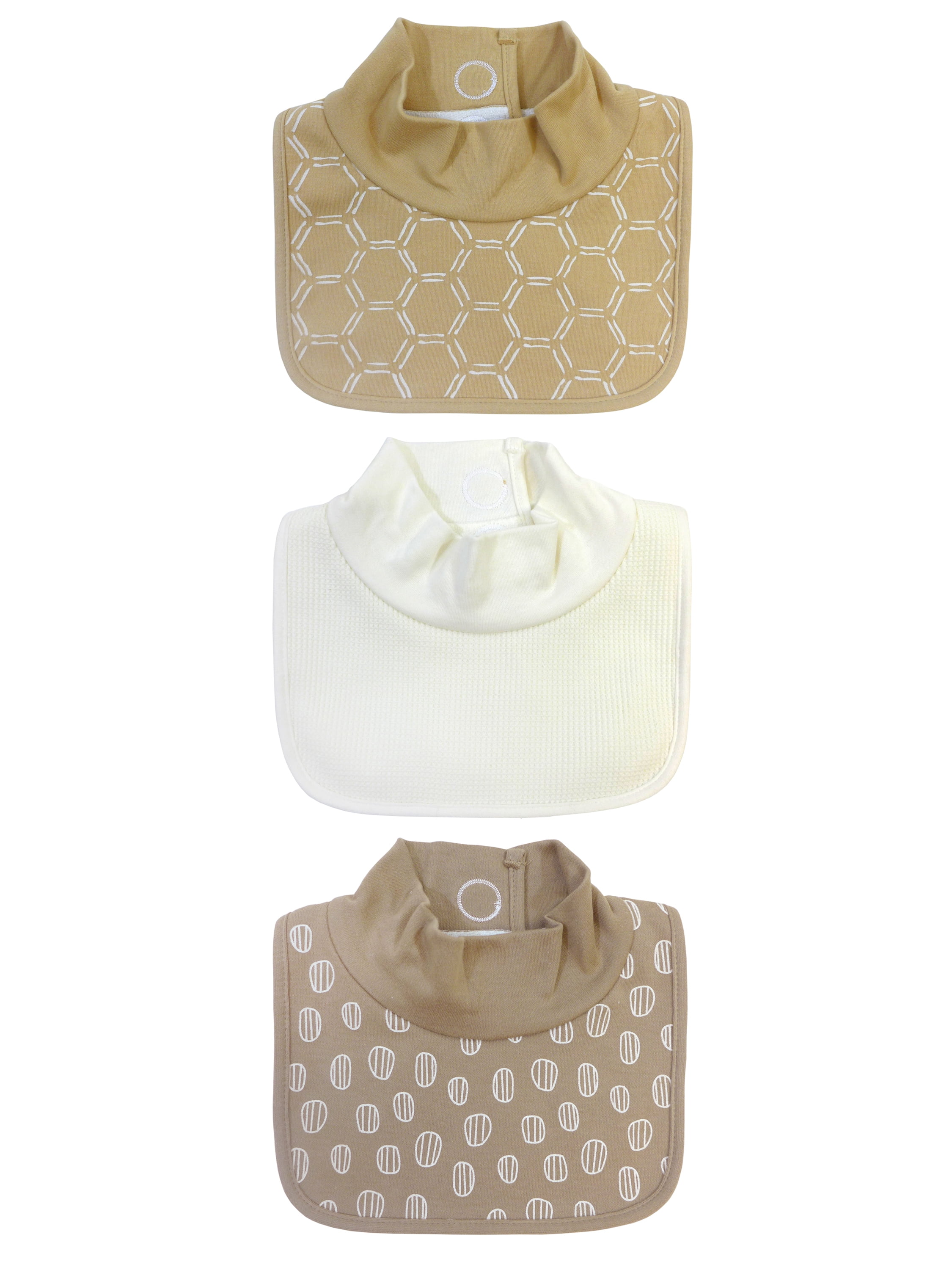 Parents Choice Baby Print Mock Neck Bibs, 3-Pack