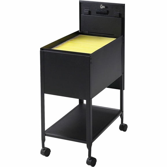 Lorell Indoor Mobile Lockable File Cabinet, Black