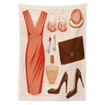 thumbnail image 3 of Ambesonne Heels and Dresses Tablecloth Rectangular Table Cover, Fashion Elements, 52"x70", Salmon Brown Peach, 3 of 4