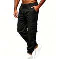 thumbnail image 5 of Men's Cargo Pants Elastic Waist Drawstring Jogger Pants with Pockets, 5 of 6