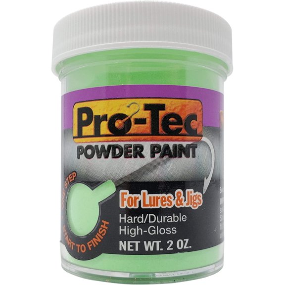 Pro-Tec Jigs and Lures Powder Paint, Jig Head Fishing Paint, Fishing Lure Paint Glow Bright Green