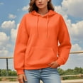 thumbnail image 2 of Sweatshirts for Women Women's Solid Sweatshirt Ladies' Fashionable And Casual Solid Color Round Neck Long Sleeved Pocket Sweatshirt And Hoodie, 2 of 5