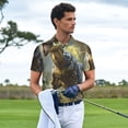 thumbnail image 3 of Fotbe Ferocious Dinosaur Camiseta Polo de Golf para Hombre con Estampado – Camisa Deportiva Transpirable con Cuello Abotonado-Large, 3 of 6