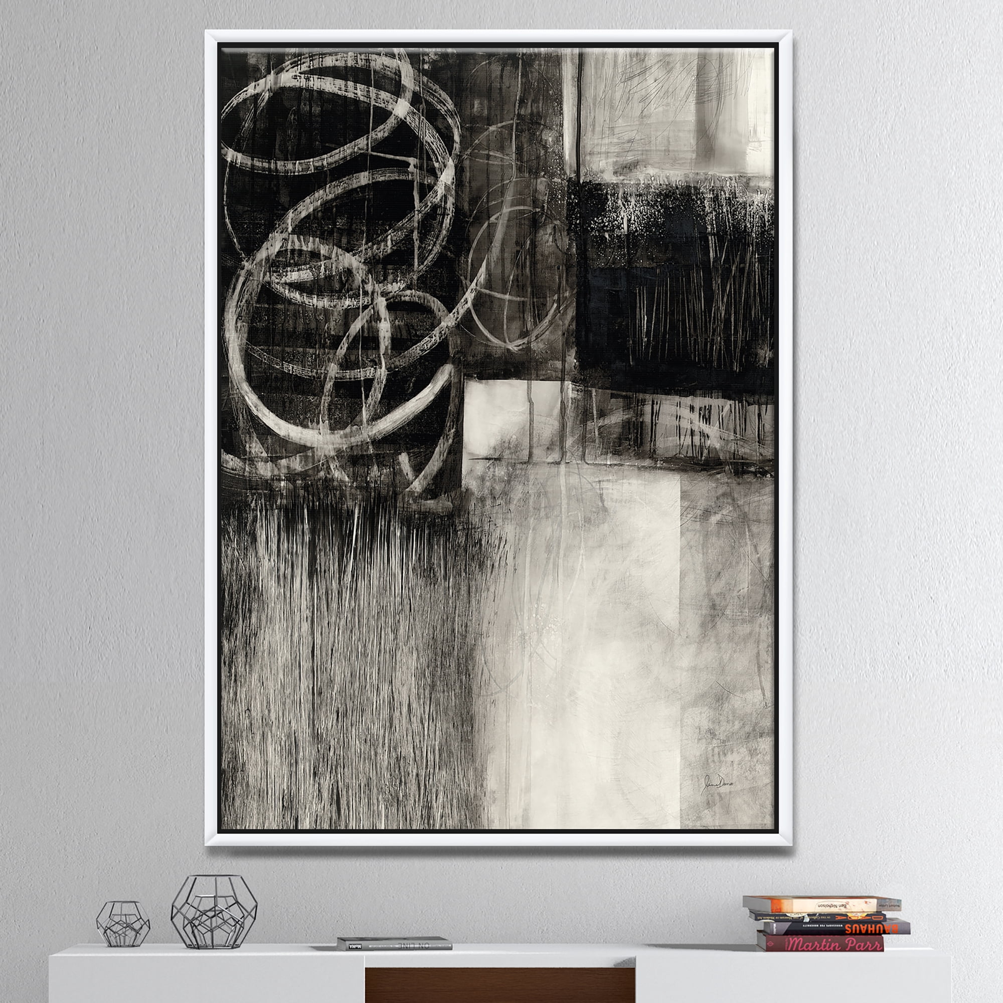 Designart ' A Geometric Day I ' MidCentury Modern Framed Canvas