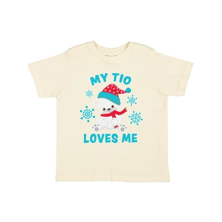 

Inktastic Polar Bear My Tio Loves Me in Santa Hat with Snowflakes Gift Toddler Boy or Toddler Girl T-Shirt