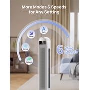 DREO 42 Tower Fans for home, Standing Bladeless Fan with Remote, 90° Oscillating Fan with LED Display, 12H Timer, 6 Speeds, 4 Modes, 26 ft/S High Velocity, 28dB Ultra Quiet Bedroom Fans, White